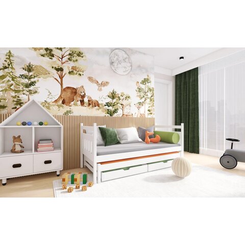 Dětská postel s přistýlkou DANNY 80x160, bílá
